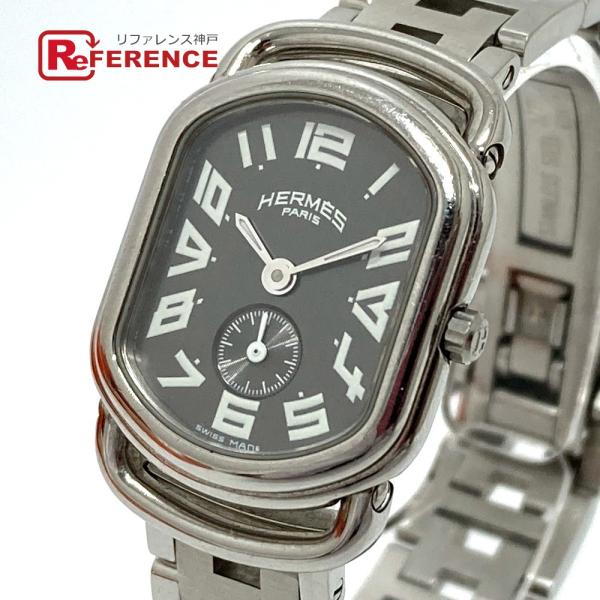 HERMES エルメス RA2.210 ラリー スモセコ クォーツ 腕時計 SS シルバー レディー...