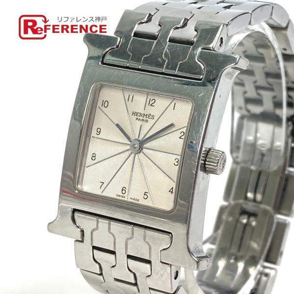 HERMES エルメス HH1.210 Hウォッチ クォーツ 腕時計 SS シルバー レディース【中...