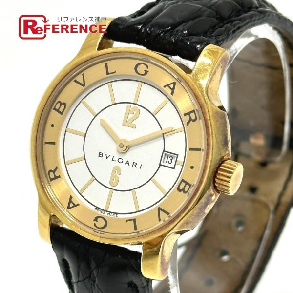 BVLGARI ブルガリ ST29G ソロテンポ クオーツ デイト 腕時計 K18 ゴールド レディ...