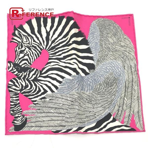 新品同様 HERMES エルメス カレ20 ナノカレ ゼブラ ペガサス スカーフ ピンク レディース...