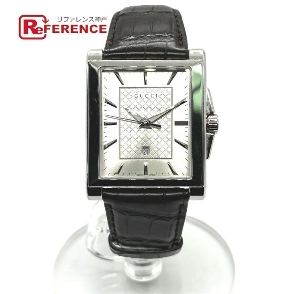 GUCCI グッチ YA138407 レクタングル ウォッチウォッチ 腕時計 シルバー メンズ【中古...