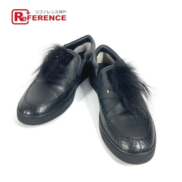 美品 FENDI フェンディ 7E1068 モンスター ファー 靴 シューズ ローカット スニーカー...