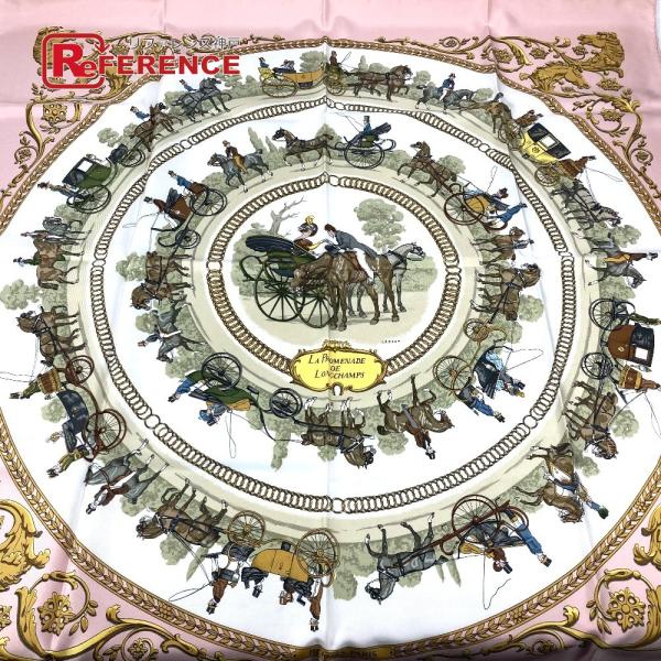 美品 HERMES エルメス カレ90 LA PROMENADE DE LONGCHAMPS ロンシ...