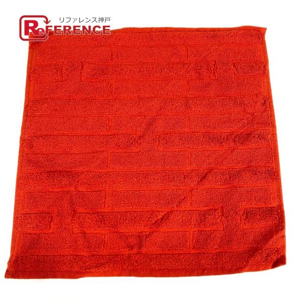 未使用 HERMES エルメス ラビリンス ハンドタオル ハンカチ タオル オレンジ レディース【中...