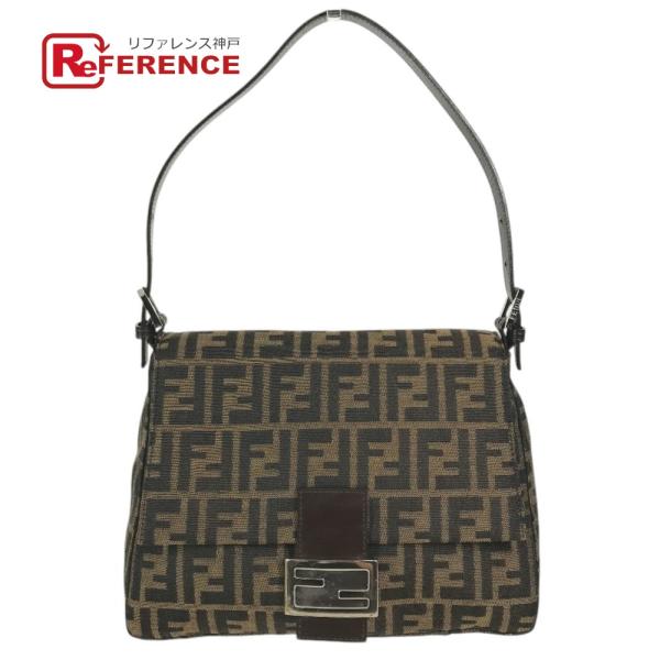 FENDI フェンディ マンマバケット ロゴ カバン フラップ 肩掛け ショルダーバッグ ブラウン ...