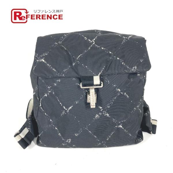 CHANEL シャネル 旧トラベルライン バックパック カバン リュックサック ブラック レディース...