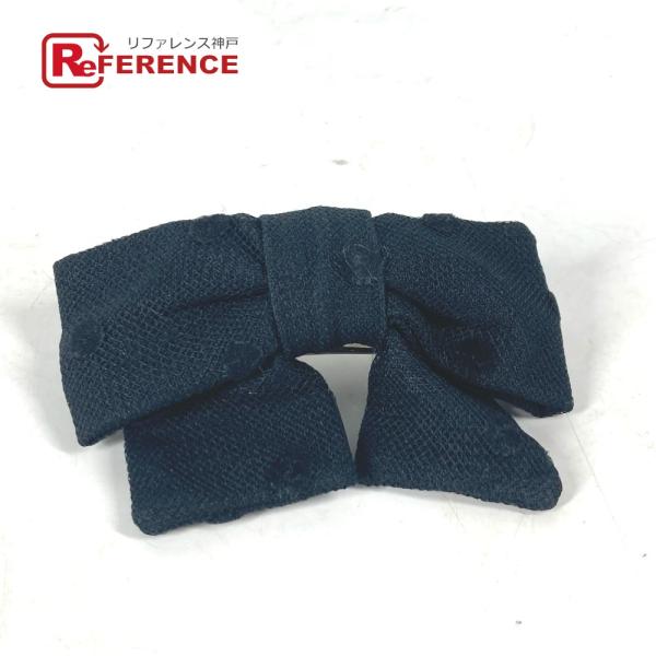 美品 CHANEL シャネル ドット 水玉 アクセサリー ヘアアクセサリー 14C バレッタ ブラッ...