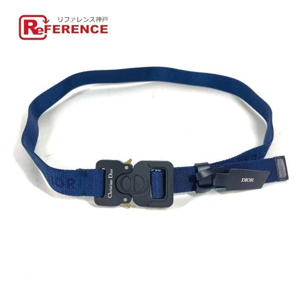 美品 Dior ディオール ロゴ ガチャベルト ベルト ネイビー ユニセックス【中古】
