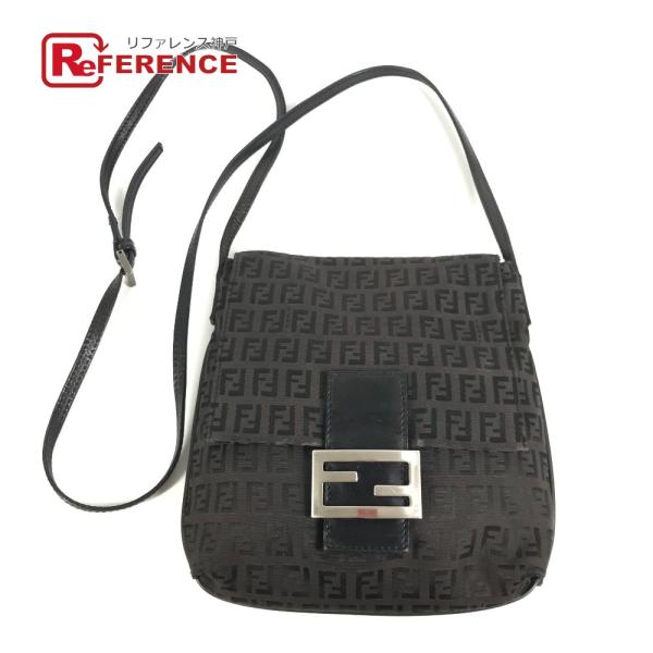 FENDI フェンディ ズッキーノ ロゴ カバン フラップ 斜め掛け ポシェット ショルダーバッグ ...