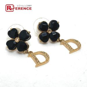 Dior ディオール Dロゴ クローバーモチーフ ピアス GP ゴールド