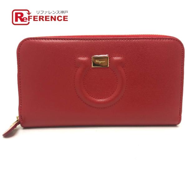 Salvatore Ferragamo サルヴァトーレフェラガモ ガンチーニ ラウンドファスナー 長...