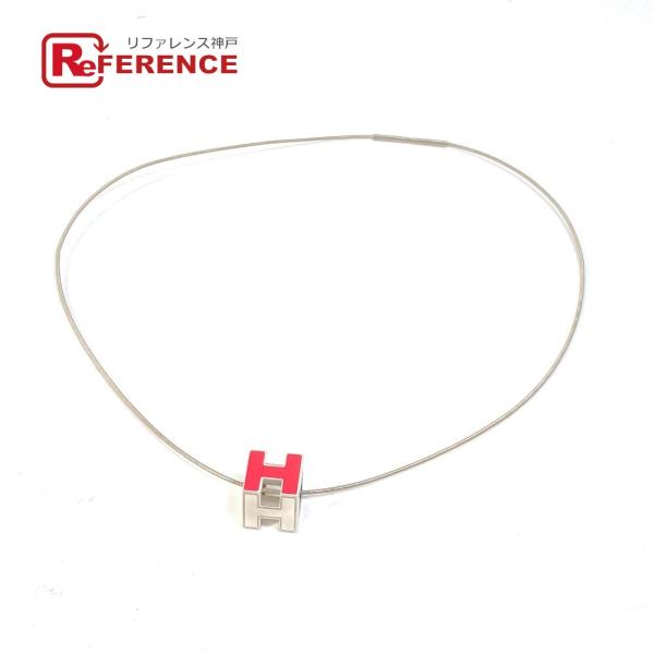 HERMES エルメス カージュドアッシュ ペンダント アクセサリー Hキューブ ネックレス シルバ...