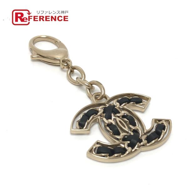 美品 CHANEL シャネル チェーン CC ココマーク キーホルダー ブラック レディース【中古】