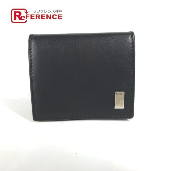 未使用 Dunhill ダンヒル ロゴ 財布 小銭入れ フラップ コインケース ブラック メンズ【中...