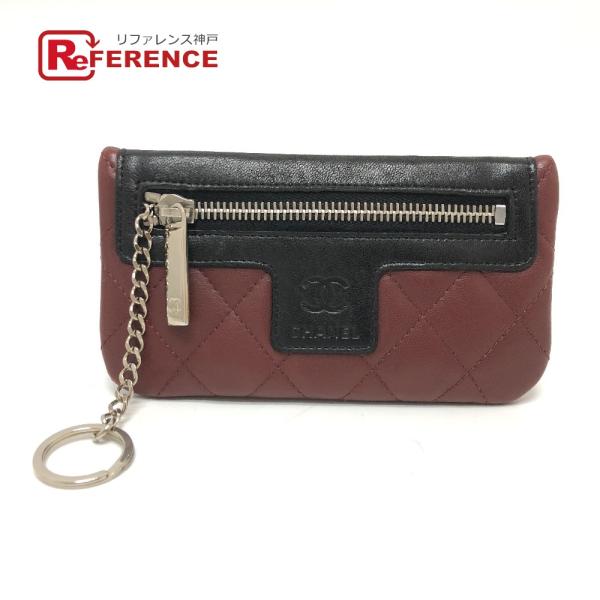 CHANEL シャネル CC ココマーク マトラッセ キルティング バイカラー 小銭入れ キーリング...