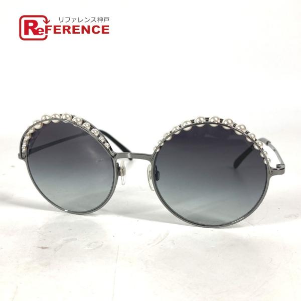 美品 CHANEL シャネル 4234-H CC ココマーク パール 眼鏡 メガネ アイウェア サン...