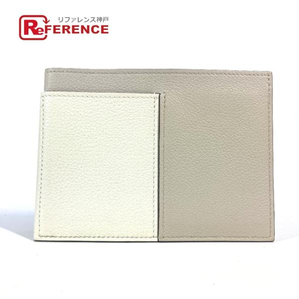 美品 HERMES エルメス ネクト 名刺入れ パスケース バイカラー カードケース ホワイト ユニ...