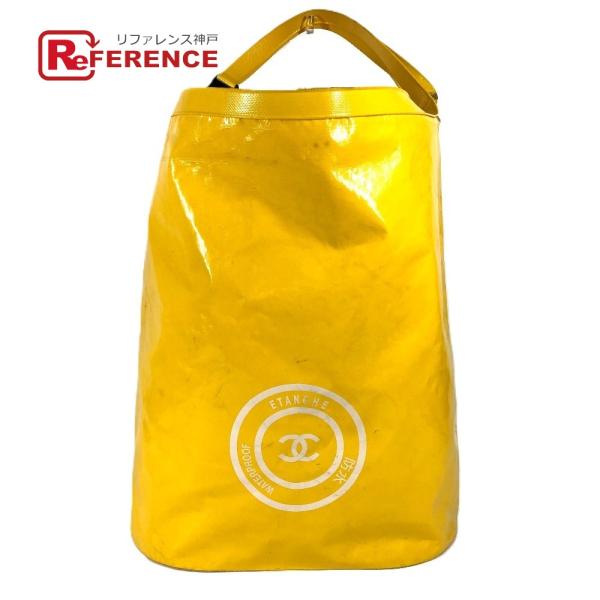 CHANEL シャネル CC ココマーク 防水 カバン 肩掛け ばけつ型 ショルダーバッグ イエロー...