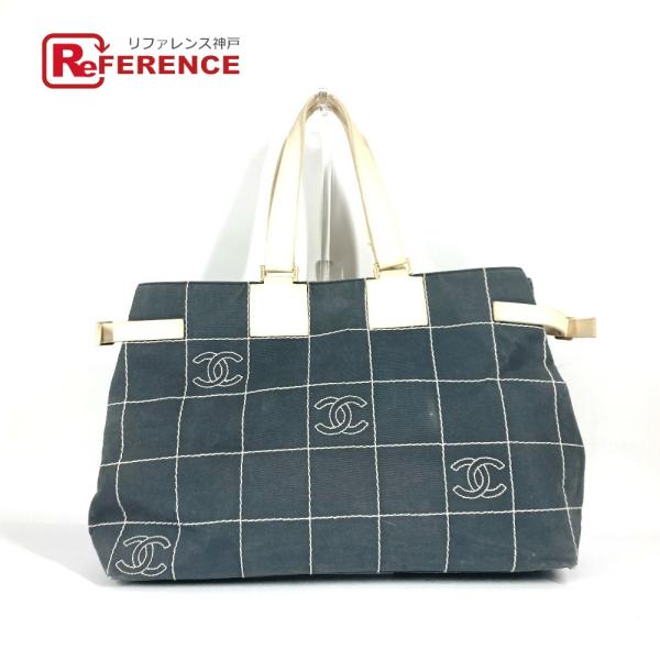 CHANEL シャネル CC ココマーク チョコバー ショルダーバッグ 肩掛け 横型 トートバッグ ...