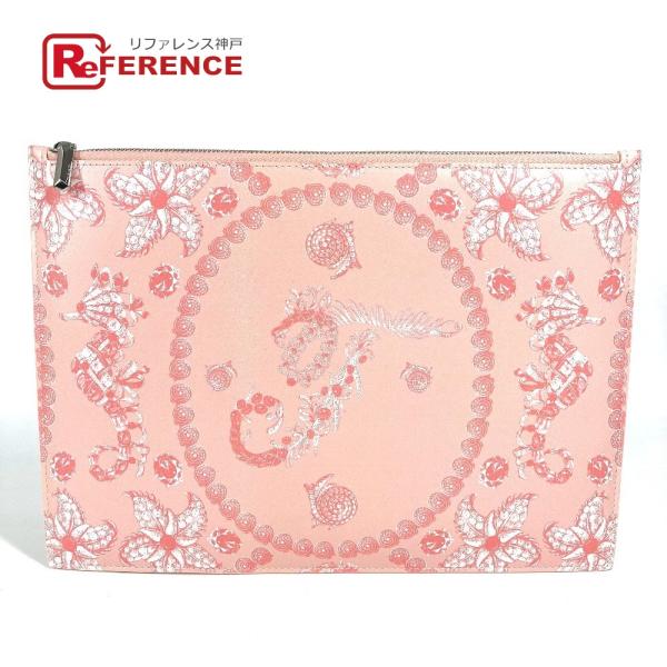 新品同様 TIFFANY&amp;Co. ティファニー ロゴ カバン ポーチ クラッチバッグ ピンク レディ...