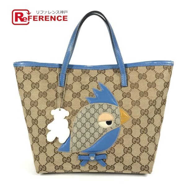 GUCCI グッチ 271101 パパガッロ オウム チャーム付き トートバッグ GG ハンドバッグ...