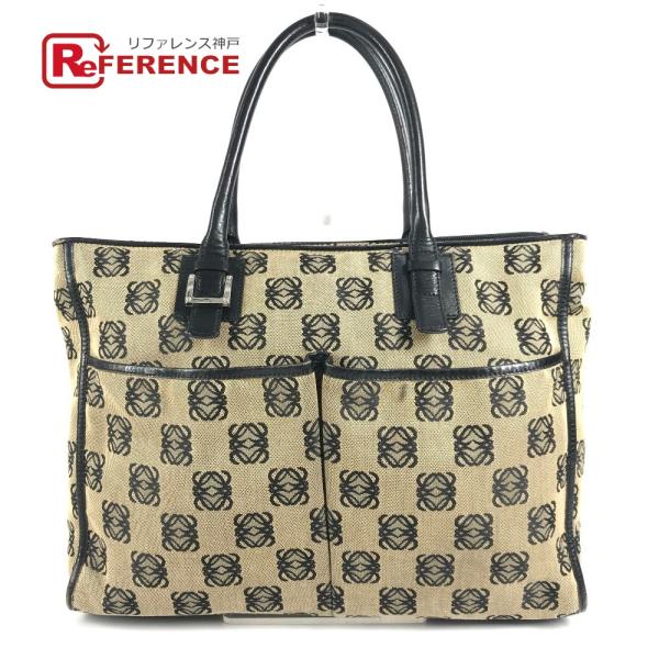 LOEWE ロエベ アナグラム ロゴ ハンドバッグ カバン トートバッグ ビジネスバッグ ブラック ...