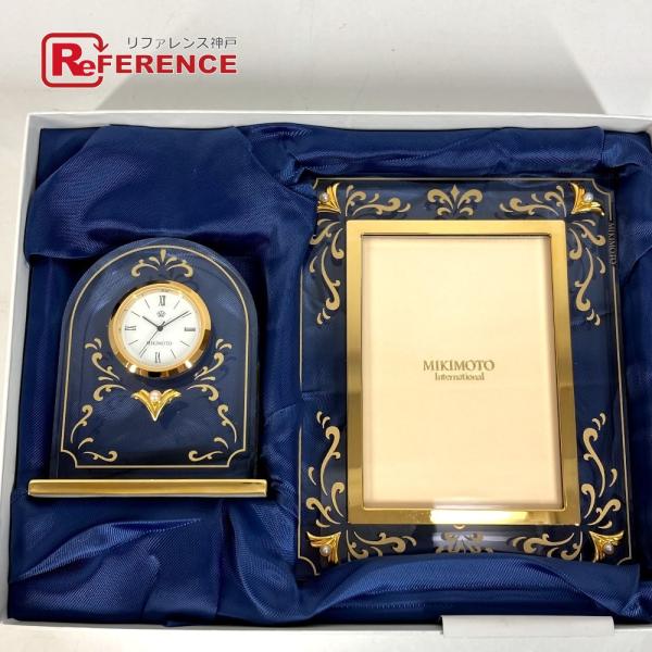 美品 MIKIMOTO ミキモト 置時計＆フォトフレーム セット パール 2つセット 写真立て ウォ...