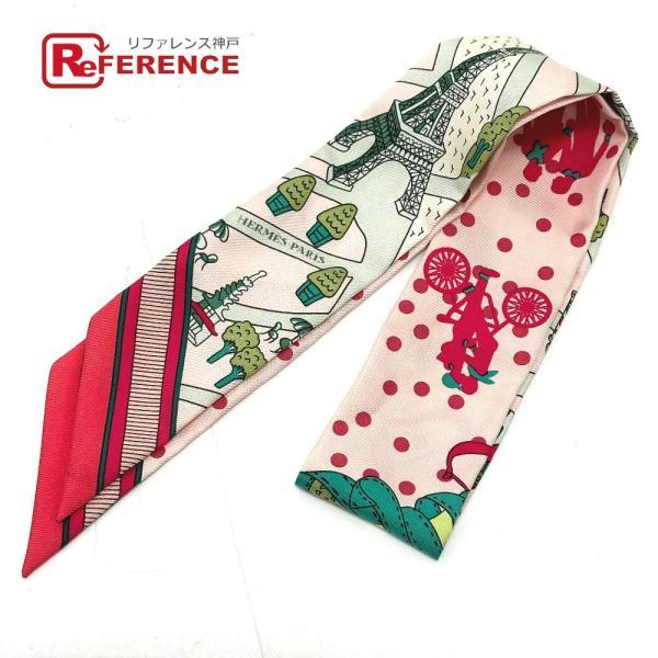 美品 HERMES エルメス ツイリー ファッション小物  スカーフ ピンク レディース【中古】