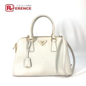 PRADA プラダ BL0837 SAFFIANO LUX 2WAYバッグ 斜め掛け トライアングルロゴ 三角ロゴ プレート ハンドバッグ ホワイト レディース【中古】｜reference