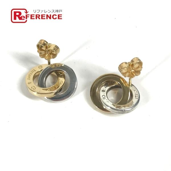 TIFFANY&amp;Co. ティファニー ダブルサークルロゴ アクセサリー コンビ ピアス シルバー【中...