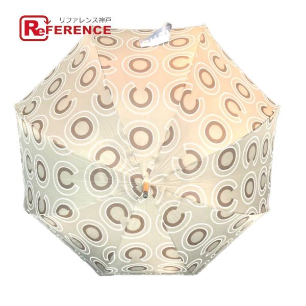 CHANEL シャネル ロゴ COCO ココ アンブレラ 長傘 インテリア 傘 グレー レディース【...