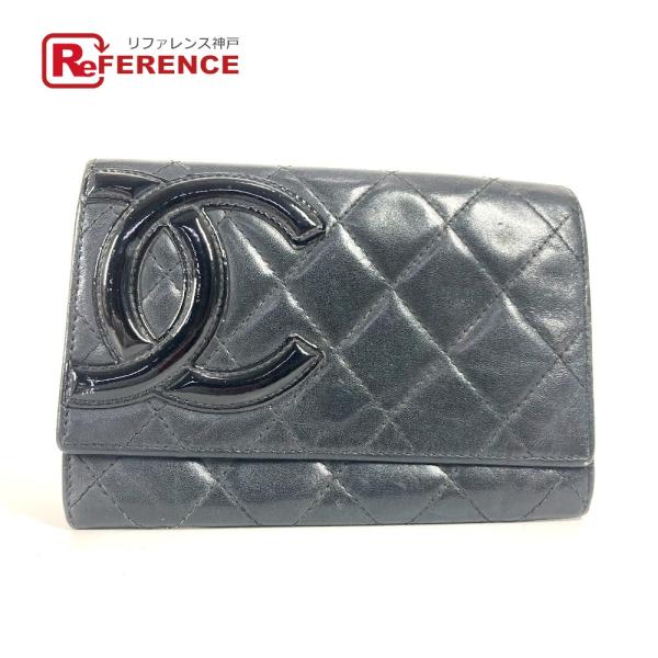 CHANEL シャネル CC ココマーク コンパクトウォレット 財布 カンボンライン 2つ折り財布 ...