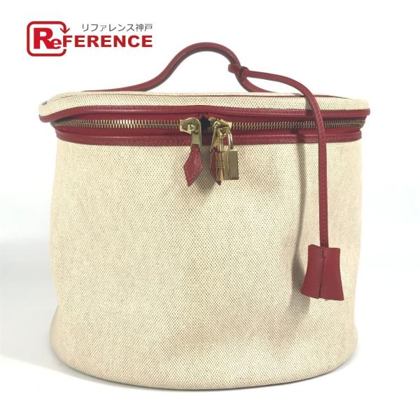 HERMES エルメス インターシティ BOX メイクボックス  化粧 バイカラー ハンドバッグ レ...