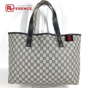 GUCCI グッチ 211134 GG ロゴ カバン 肩掛け トートバッグ GGスプリーム シェリーライン ショルダーバッグ ネイビー ユニセックス【中古】