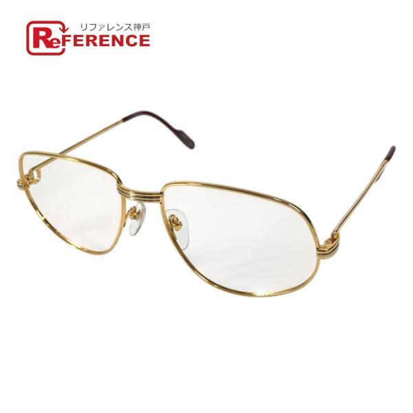 CARTIER カルティエ ロゴ トリニティ めがね メガネ アイウェア 眼鏡 眼鏡 ゴールド ユニ...