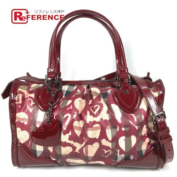 BURBERRY バーバリー チェック ハート ロゴ カバン 肩掛け トートバッグ ショルダーバッグ...