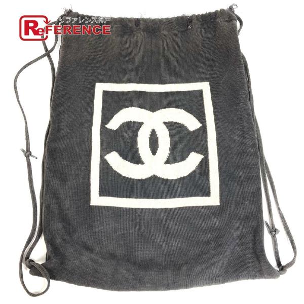 CHANEL シャネル CC ココマーク ロゴ ナップサック バックパック ニット カバン スポーツ...