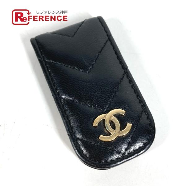 CHANEL シャネル CC ココマーク ロゴ マトラッセ キルティング 財布 札ばさみ マネークリ...