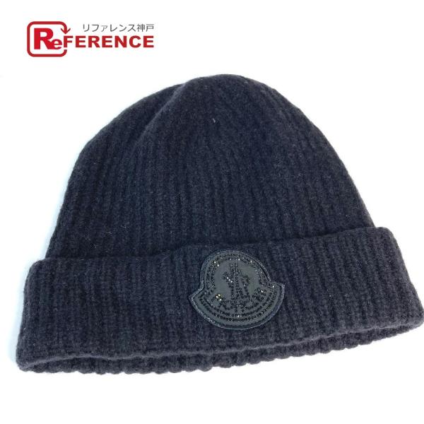 MONCLER モンクレール ラインストーン ロゴ ビーニー 帽子 ニット帽 ニットキャップ ニット...