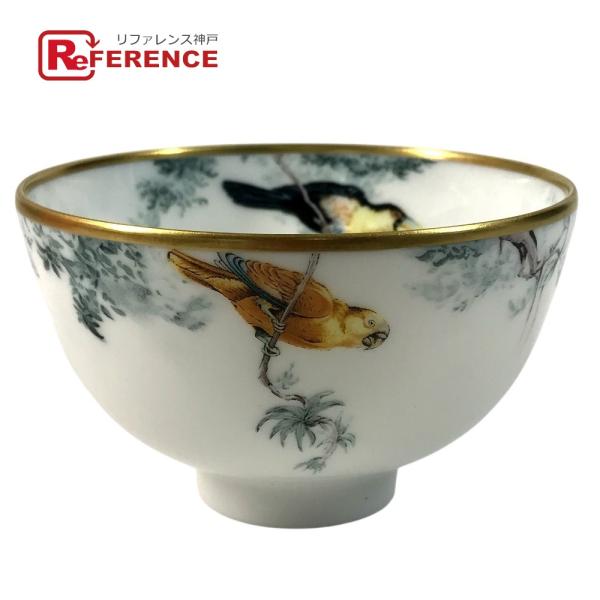 美品 HERMES エルメス 赤道直下のスケッチ ボウルPM  お椀 鳥柄 バード カトラリー イン...