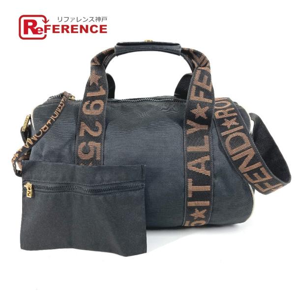 FENDI フェンディ ロゴ ミニボストンバッグ カバン 斜め掛け ハンドバッグ 筒形 ヴィンテージ...