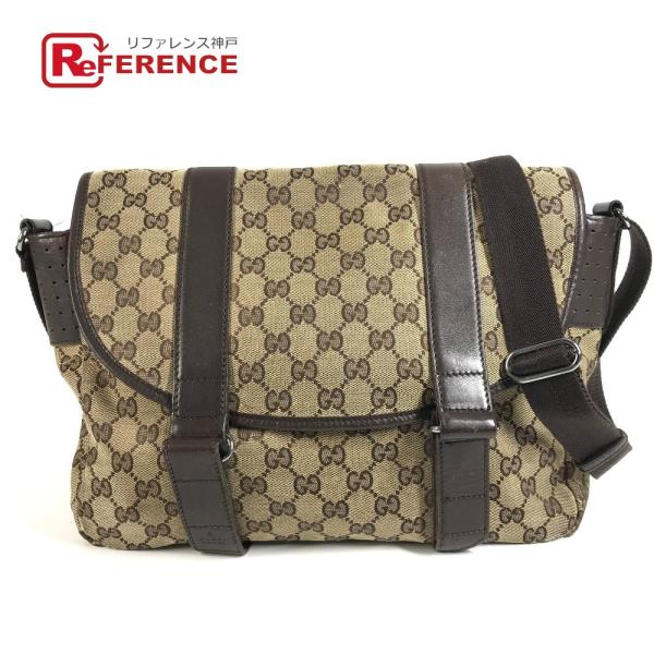 GUCCI グッチ 145859 GG ロゴ 斜め掛け カバン フラップ メッセンジャーバッグ  シ...