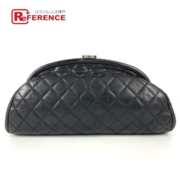 CHANEL シャネル CC ココマーク がま口 キルティング セカンドバッグ ポーチ ロゴ クラッ...