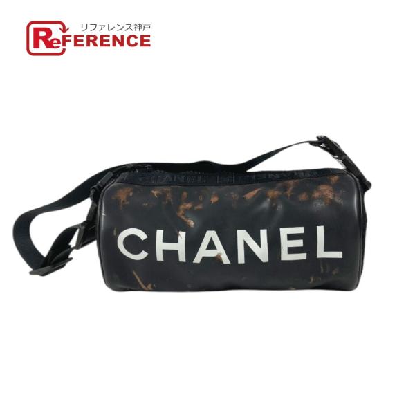 CHANEL シャネル CC ココマーク ロゴ 筒形 スポーツ ショルダーバッグ ブラック ユニセッ...
