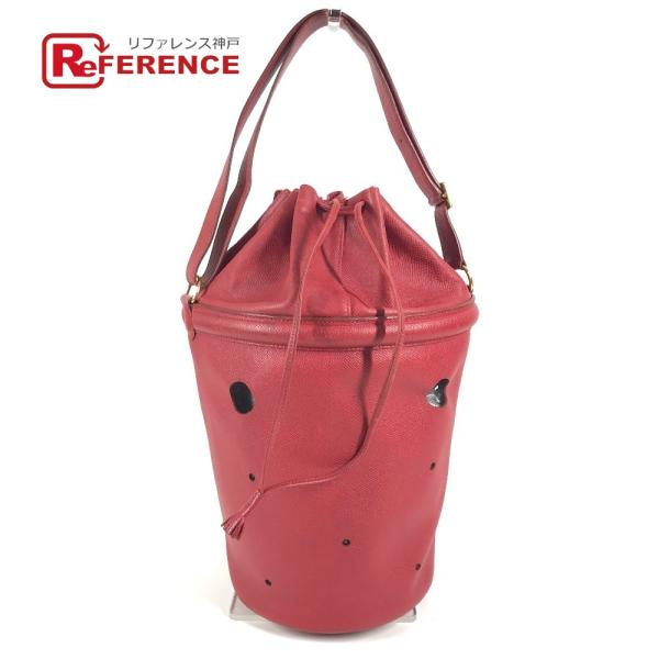 HERMES エルメス マンジョワール 巾着バッグ カバン 肩掛け タッセル フリンジ ショルダーバ...