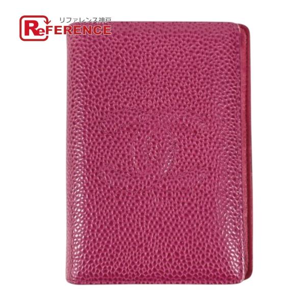 CHANEL シャネル CC ココマーク ロゴ 名刺入れ パスケース 2つ折り カードケース パープ...