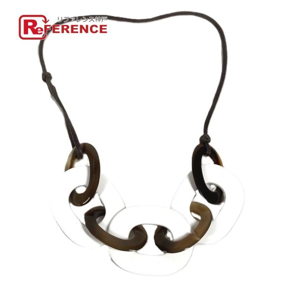 HERMES エルメス ロゴ アクセサリー ネックレス ホワイト ユニセックス【中古】