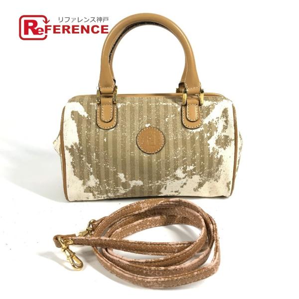 FENDI フェンディ ロゴ ストライプ ペカン カバン 2WAYバッグ ショルダーバッグ  ミニボ...