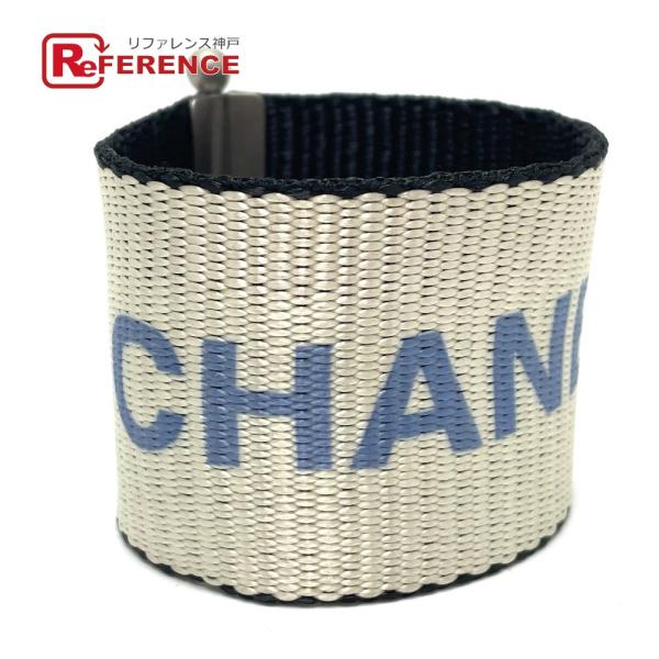 CHANEL シャネル ロゴ 99S ヴィンテージ ブレスレット ナイロン レディース シルバー系×...