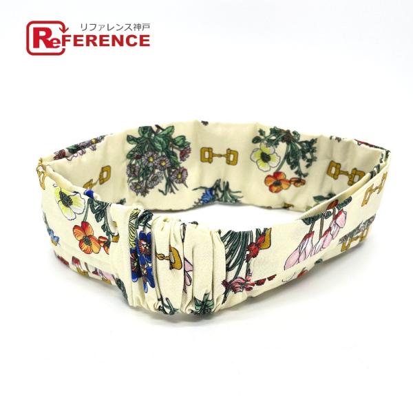 GUCCI グッチ フラワー バンダナ ヘアバンド シルク/ポリエステル レディース アイボリー